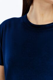 Kadın Modal Kumaş Regular Lacivert T-Shirt - Görsel 7