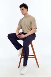 Erkek Oversize Paraşüt Kumaş Baggy Pantolon - Lacivert