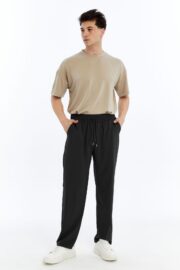Erkek Oversize Paraşüt Kumaş Baggy Pantolon - Siyah - Görsel 8