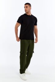 Erkek Oversize Paraşüt Kumaş Kargo Cep Pantolon - Haki - Görsel 7