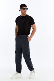 Erkek Oversize Paraşüt Kumaş Kargo Cep Pantolon - Lacivert - Görsel 2