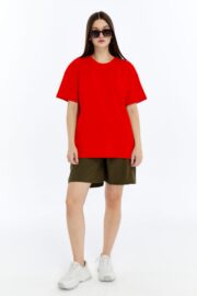 Kadın Oversize Kırmızı T-Shirt - Görsel 2