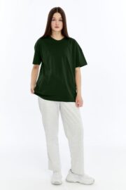 Kadın Oversize Haki T-Shirt - Görsel 7