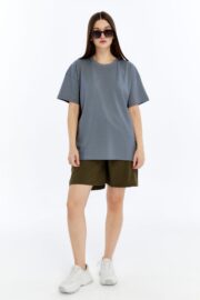 Kadın Oversize Füme T-Shirt - Görsel 7