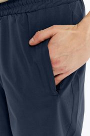 Erkek Oversize Paraşüt Kumaş Fleto Cepli Şort - Lacivert - Görsel 2