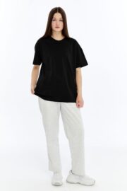 Kadın Oversize Siyah T-Shirt - Görsel 6