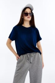 Kadın Modal Kumaş Regular Lacivert T-Shirt - Görsel 6