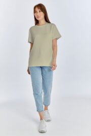 Kadın Modal Kumaş Regular Su Yeşili T-Shirt - Görsel 6