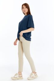 Kadın Modal Kumaş Oversize Füme T-Shirt - Görsel 12