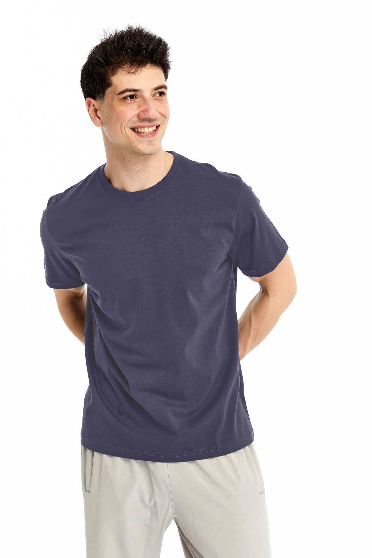 10 Erkek Regular Füme T-Shirt - Görsel 1