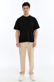 Erkek Modal Kumaş Oversize Siyah T-Shirt - Görsel 11