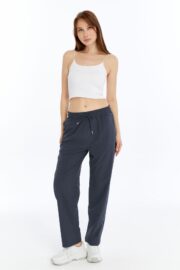 Kadın Oversize Paraşüt Kumaş Baggy Pantolon - Füme - Görsel 13
