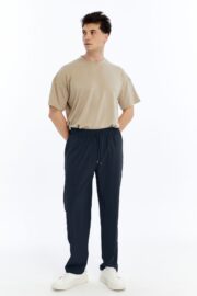 Erkek Oversize Paraşüt Kumaş Baggy Pantolon - Lacivert - Görsel 13
