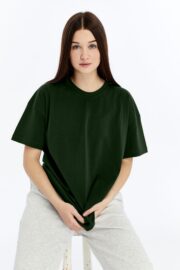 Kadın Oversize Haki T-Shirt - Görsel 6