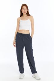 Kadın Oversize Paraşüt Kumaş Baggy Pantolon - Füme