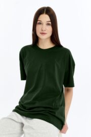 Kadın Oversize Haki T-Shirt - Görsel 12