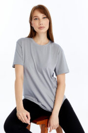 Kadın Regular Gri T-Shirt - Görsel 7