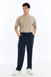 Erkek Oversize Paraşüt Kumaş Baggy Pantolon - Lacivert - Görsel 8