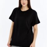 Kadın Modal Kumaş Regular Siyah T-Shirt