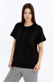 Kadın Modal Kumaş Regular Siyah T-Shirt