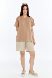 Kadın Modal Kumaş Regular Sütlü Kahve T-Shirt - Görsel 11