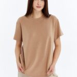 Kadın Modal Kumaş Regular Sütlü Kahve T-Shirt