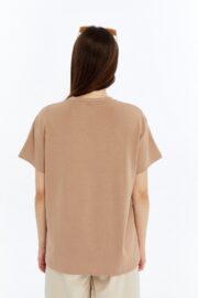 Kadın Modal Kumaş Regular Sütlü Kahve T-Shirt - Görsel 8