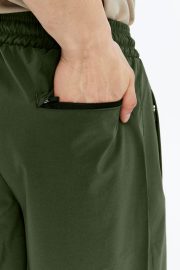 Erkek Oversize Paraşüt Kumaş Fleto Cepli Şort - Haki - Görsel 8