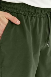Erkek Oversize Paraşüt Kumaş Açık Cepli Şort - Haki - Görsel 10