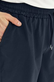 Erkek Oversize Paraşüt Kumaş Açık Cepli Şort - Lacivert - Görsel 18