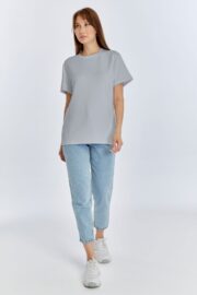 Kadın Modal Kumaş Regular Gri T-Shirt - Görsel 8