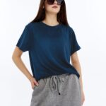 Kadın Modal Kumaş Regular Füme T-Shirt