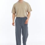 Erkek Oversize Paraşüt Kumaş Baggy Pantolon - Füme