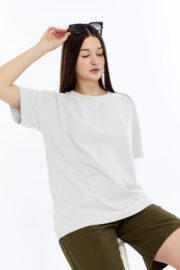 Kadın Oversize Beyaz T-Shirt - Görsel 5