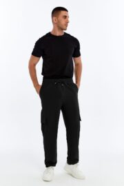 Erkek Oversize Paraşüt Kumaş Kargo Cep Pantolon - Siyah - Görsel 2