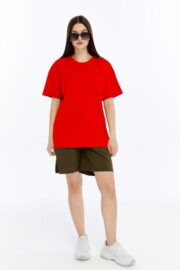 Kadın Oversize Kırmızı T-Shirt - Görsel 7