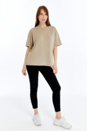 Kadın Modal Kumaş Oversize Taş T-Shirt - Görsel 2