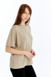 Kadın Modal Kumaş Oversize Taş T-Shirt - Görsel 10