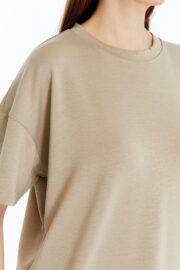 Kadın Modal Kumaş Oversize Taş T-Shirt - Görsel 6