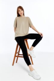 Kadın Modal Kumaş Oversize Taş T-Shirt - Görsel 12