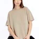Kadın Modal Kumaş Oversize Taş T-Shirt