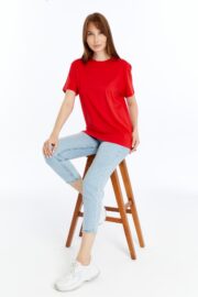 Kadın Regular Kırmızı T-Shirt - Görsel 13