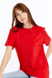 Kadın Regular Kırmızı T-Shirt - Görsel 7