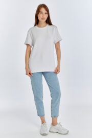 Kadın Modal Kumaş Regular Beyaz T-Shirt - Görsel 2