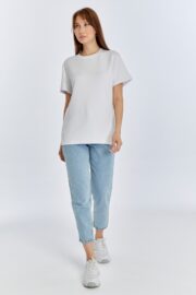 Kadın Modal Kumaş Regular Beyaz T-Shirt - Görsel 8