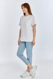 Kadın Modal Kumaş Regular Beyaz T-Shirt - Görsel 3