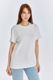 Kadın Modal Kumaş Regular Beyaz T-Shirt - Görsel 9