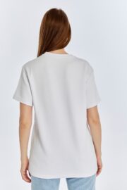 Kadın Modal Kumaş Regular Beyaz T-Shirt - Görsel 4