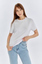 Kadın Modal Kumaş Regular Beyaz T-Shirt - Görsel 10