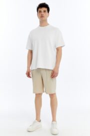 Erkek Modal Kumaş Oversize Beyaz T-Shirt - Görsel 2